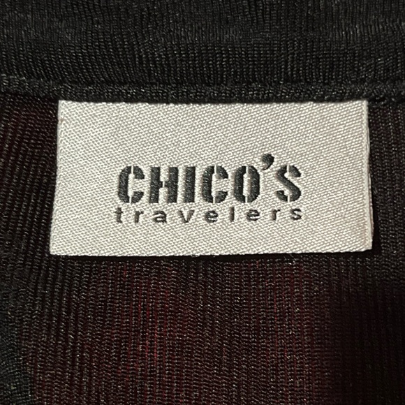 Chico's Travelers black slinky knit one-button V neck cardigan Size 1/M - Picture 10 of 14